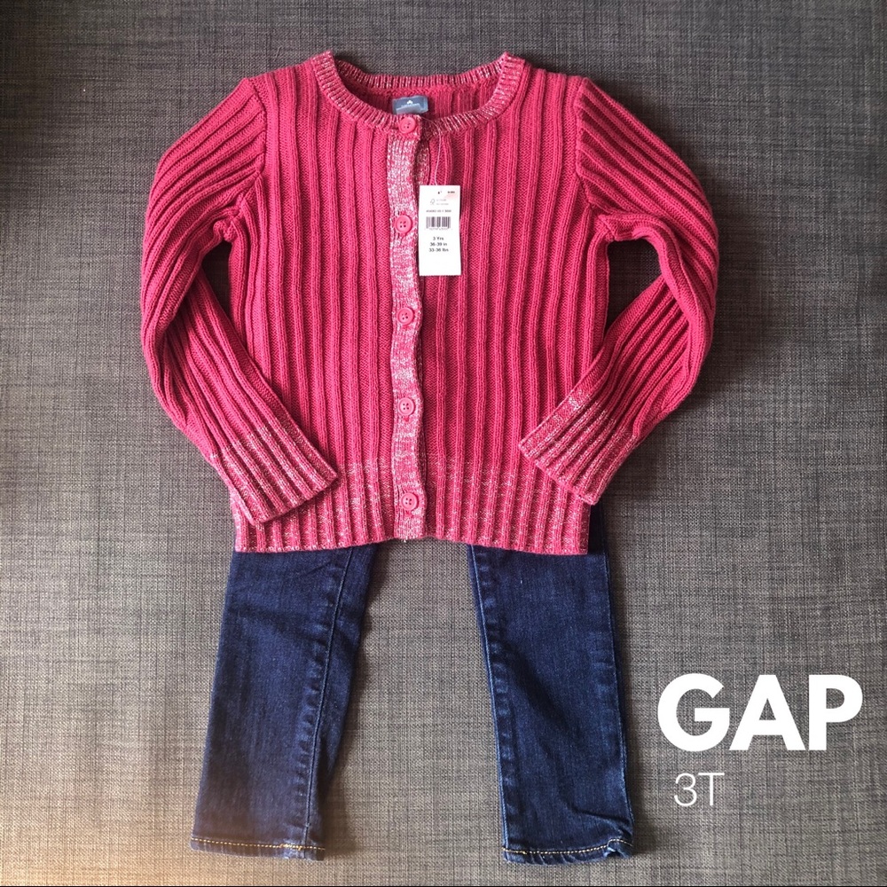 🎀Gap Cardigan + Gap Jeans • 3T🎀